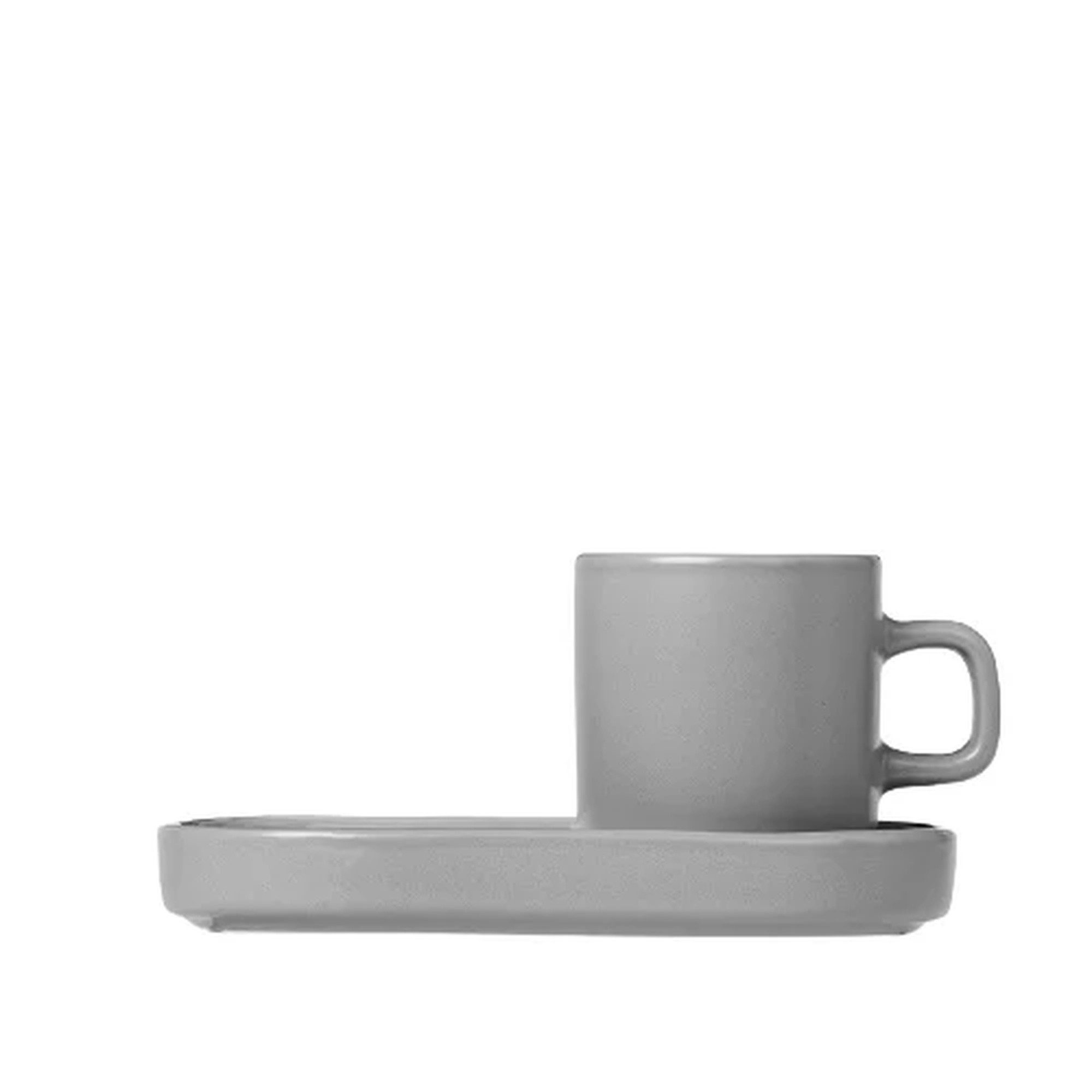 Blomus Pilar Set Di 2 Tazzine Da Caffè In Grès Grigio - 200 Ml, Lavabili In Lavastoviglie E Microonde